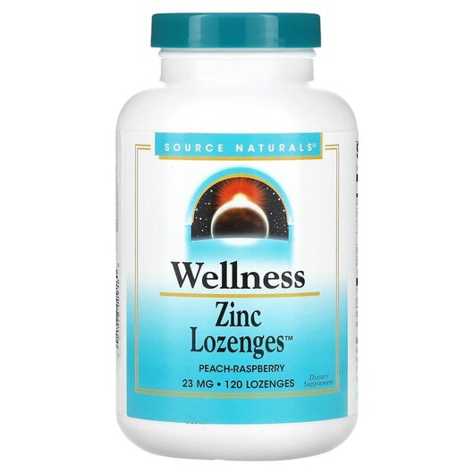 Основне фото товару Wellness Zinc Lozenges Peach-Raspberry, Цинк в пастилках, 120 льо