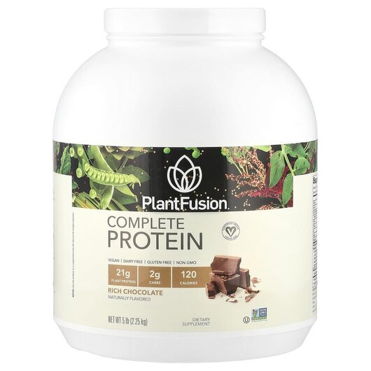 Основне фото товару PlantFusion, Complete Protein Rich Chocolate, Протеїн, 2.25 кг