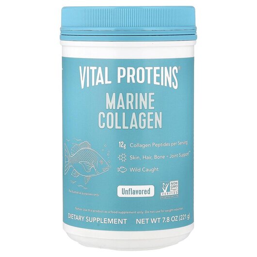 Основное фото товара Marine Collagen Unflavored Основное фото товара Vital Proteins, Морской коллаген, Marine Collagen, 221 г