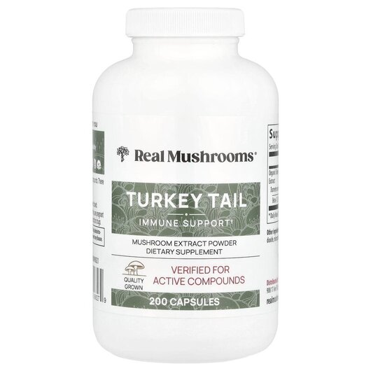 Основне фото товару Turkey Tail Mushroom Extract Powder, Гриби Хвіст Індички, 200 кап