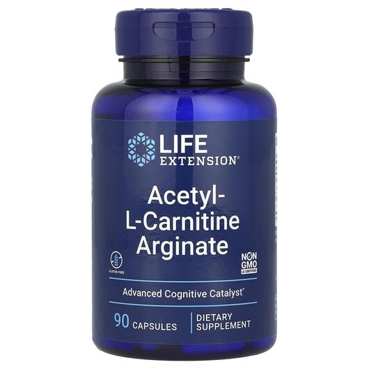 Основне фото товару Acetyl-L-Carnitine Arginate, Ацетил-L-карнітин Аргінат, 90 капсул