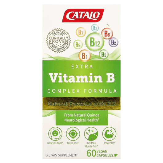 Основное фото товара Extra Vitamin B Complex Formula Основное фото товара CATALO, B-комплекс, Extra Vitamin B Complex Formula, 60 капсул