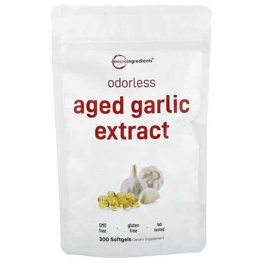 Основне фото товару Odorless Aged Garlic 7500 mg, Екстракт Часнику, 300 капсул