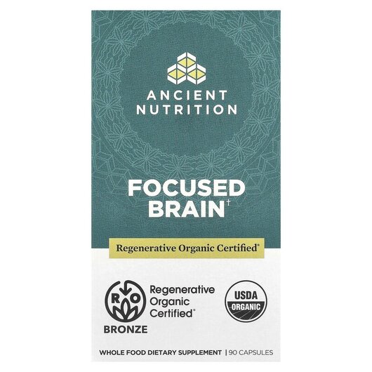 Основное фото товара Ancient Nutrition, Поддержка мозга, Focused Brain, 90 капсул