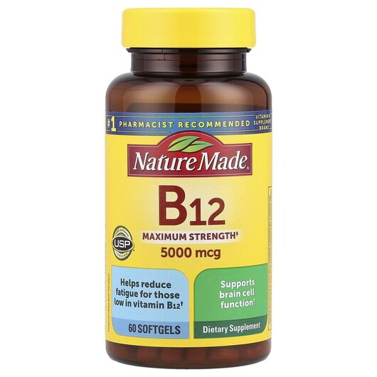 Основне фото товару Vitamin B12 Maximum Strength 5000 mcg, Вітамін B1 Тіамін, 60 капс