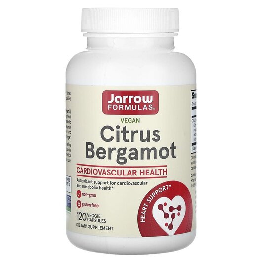 Основне фото товару Citrus Bergamot 500 mg Основне фото товару Jarrow Formulas, Citrus Bergamot 500 mg, Бергамот 500 мг, 120 кап