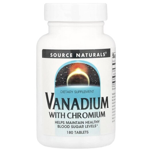 Основное фото товара Source Naturals, Хром, Vanadium With Chromium, 180 таблеток