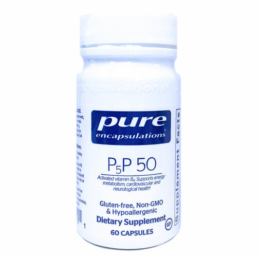 Основне фото товару P5P 50 Основне фото товару Pure Encapsulations, P5P 50, Піридоксал-5-фосфат, 60 капсул