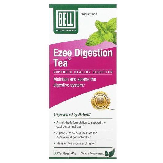Основное фото товара Bell Lifestyle, Органический чай, Ezee Digestion Tea 30 Tea Bags,