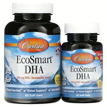 EcoSmart DHA 500 ДГК Carlson 60 + 20 капсул EcoSmart DHA 500 ДГК Carlson 60 + 20 капсул