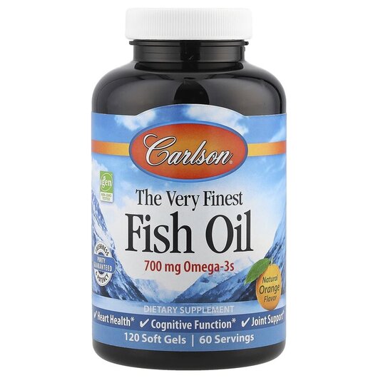 Основне фото товару The Very Finest Fish Oil Natural Orange Flavor Основне фото товару The Very Finest Fish Oil Natural Orange Flavor, Омега 3, 120 капс
