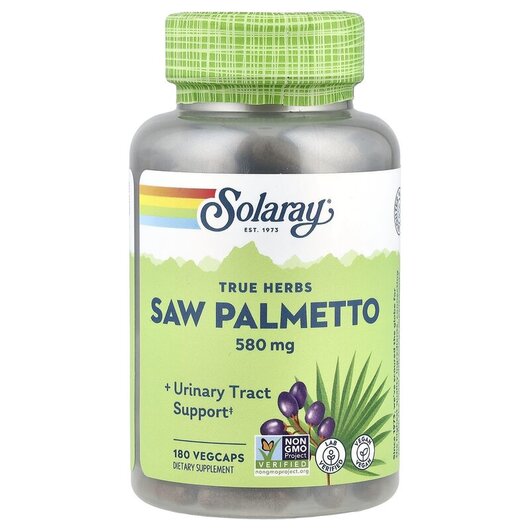 Основне фото товару Saw Palmetto Whole Berry 580 mg Основне фото товару Saw Palmetto Whole Berry 580 mg, Екстракт Пальметто 580 мг, 180 к