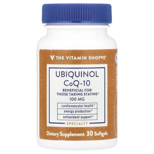 Основное фото товара TheVitaminShoppe, Убихинол, Ubiquinol CoQ-10 100 mg, 30 капсул