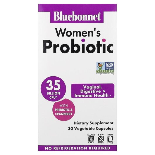 Основне фото товару Women's Probiotic Основне фото товару Bluebonnet Nutrition, Women's Probiotic, Пробіотики, 30 капс