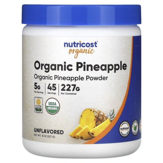 Основне фото товару Organic Pineapple Powder Unflavored Основне фото товару Nutricost, Organic Pineapple Powder Unflavored, Контроль ваги, 22