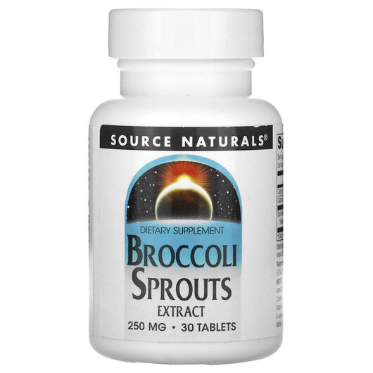 Основне фото товару Broccoli Sprouts Extract 250 mg Основне фото товару Source Naturals, Broccoli Sprouts Extract 250 mg, Броколі, 30 таб