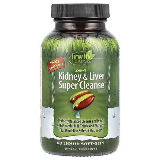 Основне фото товару 2 in 1 Kidney & Liver Super Cleanse, Підтримка нирок, 60 капс