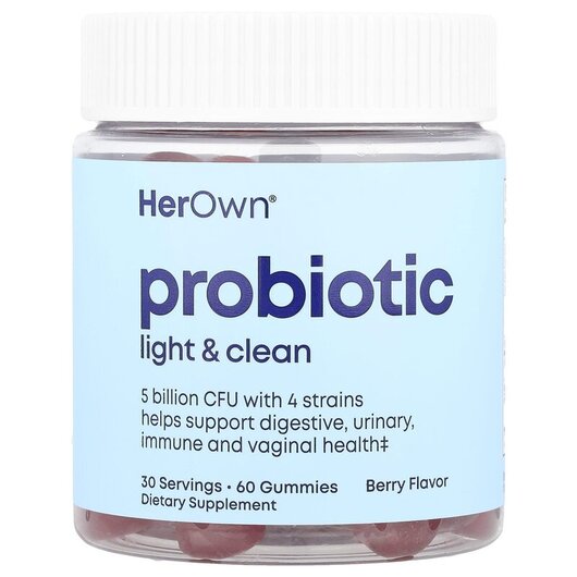 Основне фото товару Her Own, Probiotic Gummies Berry, Пробіотики, 60 таблеток