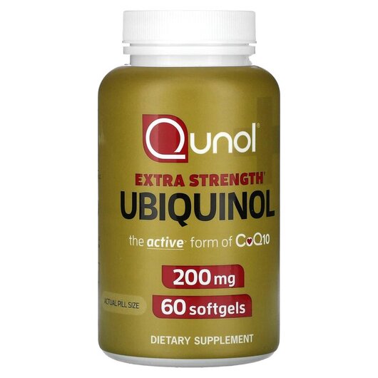 Основное фото товара Qunol, Убихинол, Extra Strength Ubiquinol 200 mg, 60 капсул