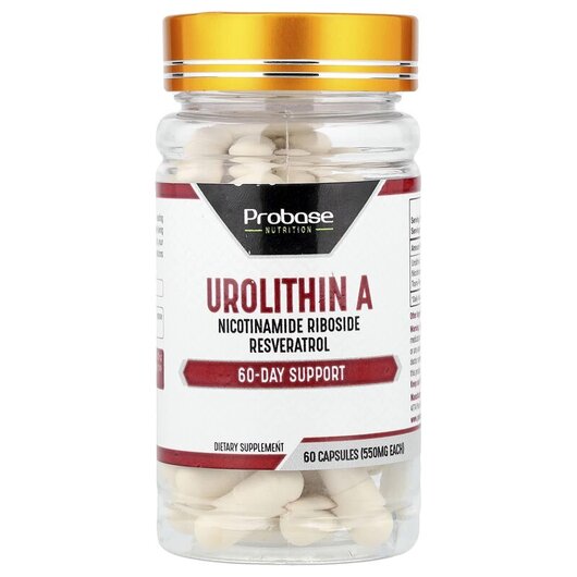 Основное фото товара Urolithin A Основное фото товара Probase Nutrition, Уролитин A, Urolithin A, 60 капсул