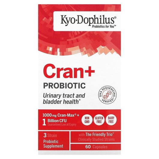 Основное фото товара Kyolic, Пробиотики, Cran+ Probiotic, 60 капсул
