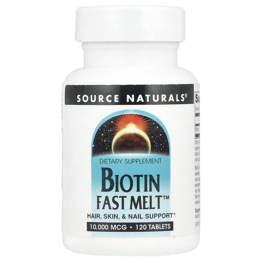 Основное фото товара Biotin Fast Melt 10000 mcg Основное фото товара Витамин B7 Биотин, Biotin Fast Melt 10000 mcg, 120 таблеток