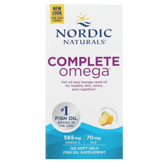 Основное фото товара Complete Omega Lemon 1000 mg Основное фото товара Nordic Naturals, Омега 1000 мг, Complete Omega, 120 капсул