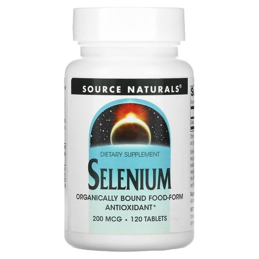 Основне фото товару Source Naturals, Selenium 200 mcg 120, Селен 200 мкг, 120 таблето