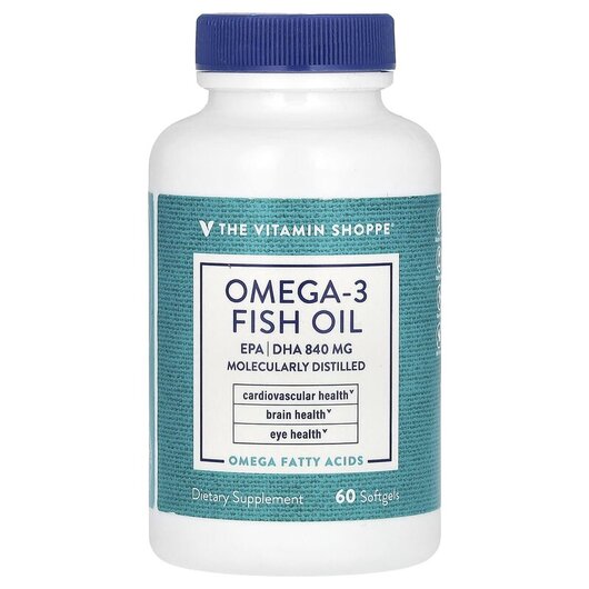 Основное фото товара TheVitaminShoppe, Омега 3, Omega-3 Fish Oil, 60 капсул