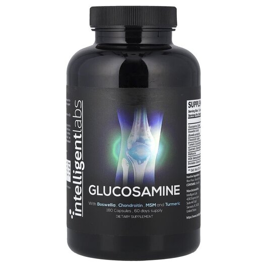 Основне фото товару Glucosamine Основне фото товару Intelligent Labs, Glucosamine, Глюкозамін Хондроітин, 180 капсул