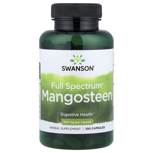 Основне фото товару Swanson, Full Spectrum Mangosteen 500 mg, Мангостан, 100 капсул