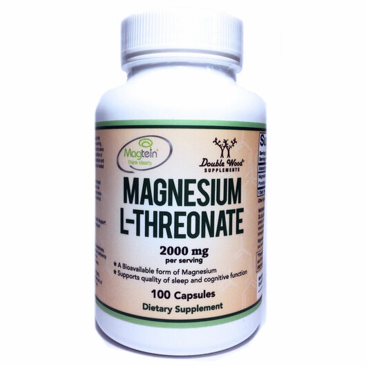 Основное фото товара Magnesium L-Threonate 2000 mg Основное фото товара Double Wood, Магний Треонат, Magnesium L-Threonate, 100 капсул