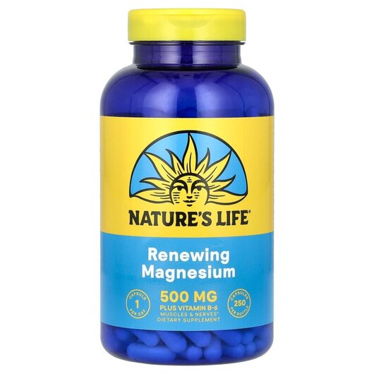Основное фото товара Natures Life, Магний 500 мг, Magnesium 500 mg, 250 капсул