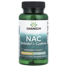 NAC N-Acetyl L-Cysteine N-ацетилцистеин Swanson 60 капсул NAC N-Acetyl L-Cysteine N-ацетилцистеин Swanson 60 капсул