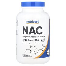 N-ацетилцистеїн NAC 1000 mg Nutricost 240 таблеток N-ацетилцистеїн NAC 1000 mg Nutricost 240 таблеток