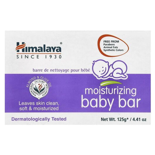 Основное фото товара Moisturizing Baby Bar Основное фото товара Himalaya, Крем, Moisturizing Baby Bar, 125 г
