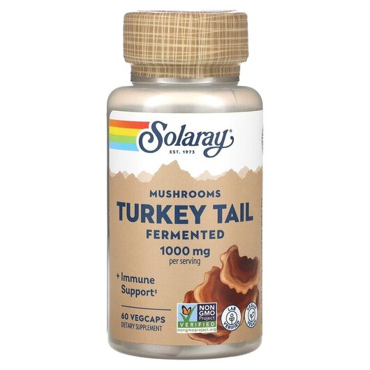 Основне фото товару Fermented Turkey Tail Mushrooms 500 mg, Гриби Хвіст Індички, 60 к
