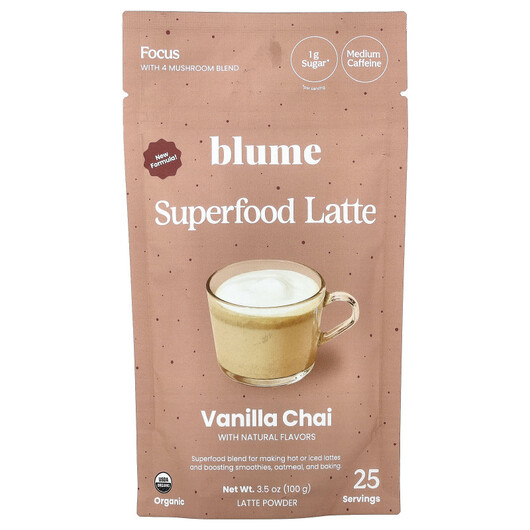 Основне фото товару Blume, Superfood Latte Vanilla Chai, Суперфуд, 100 г