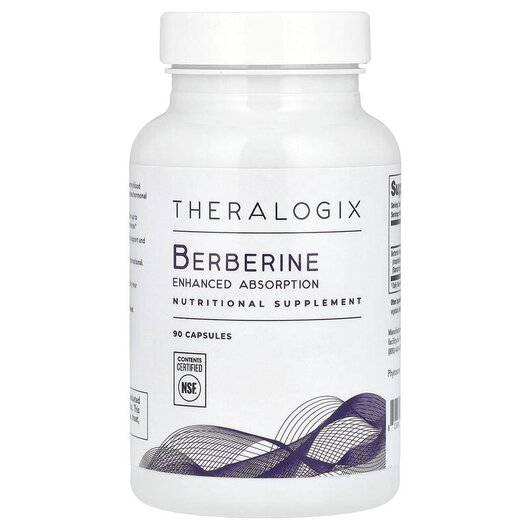 Основное фото товара Theralogix, Берберин, Berberine Enhanced Absorption, 90 капсул