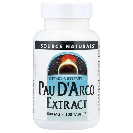 Основне фото товару Pau D'Arco Extract 500 mg Основне фото товару Pau D'Arco Extract 500 mg 100, Пау Дарко 500 мг Екстракт, 10