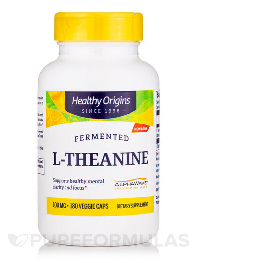 Основне фото товару Healthy Origins, L-Theanine 100 mg AlphaWave, L-Теанін, 180 капсу