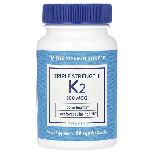 Основне фото товару Vitamin K2 Triple Strength 300 mcg Основне фото товару Vitamin K2 Triple Strength 300 mcg, Вітамін K2, 60 капсул