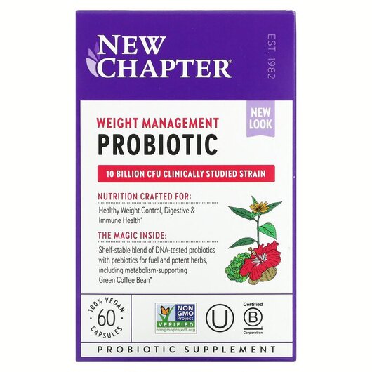 Основне фото товару Weight Management Probiotic 10 Billion CFU Основне фото товару Weight Management Probiotic, Пробіотик 10 млрд КУО, 60 капсул