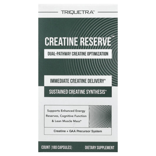 Основне фото товару Creatine Reserve Основне фото товару Triquetra Health, Creatine Reserve, Креатин, 180 капсул