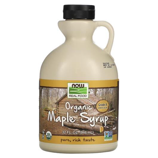 Основне фото товару Maple Syrup Grade A Medium Amber Основне фото товару NOW Foods, Maple Syrup Grade A Medium Amber, Кленовий сироп, 946