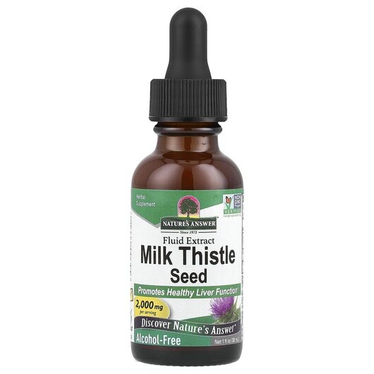 Основне фото товару Milk Thistle Seed Alcohol-Free 2000 mg Основне фото товару Milk Thistle Seed Alcohol-Free 2000 mg, Розторопша, 30 мл