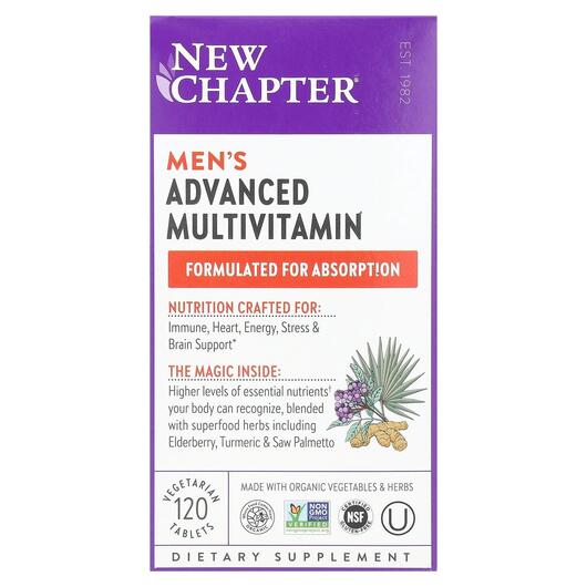 Основное фото товара Men's Advanced Multivitamin Основное фото товара New Chapter, Мультивитамины, Men's Advanced Multivitamin, 12