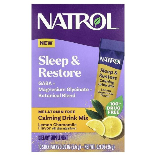 Основне фото товару Sleep & Restore Calming Drink Mix Melatonin Free Lemon, Підтр