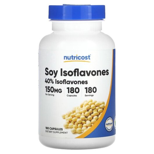 Основне фото товару Nutricost, Soy Isoflavones 150 mg, Соєві ізофлавони, 180 капсул