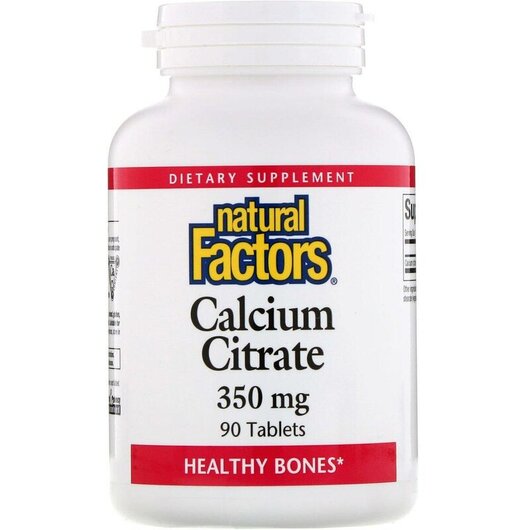 Основное фото товара Natural Factors, Кальция Цитрат, Calcium Citrate 350 mg, 90 табле